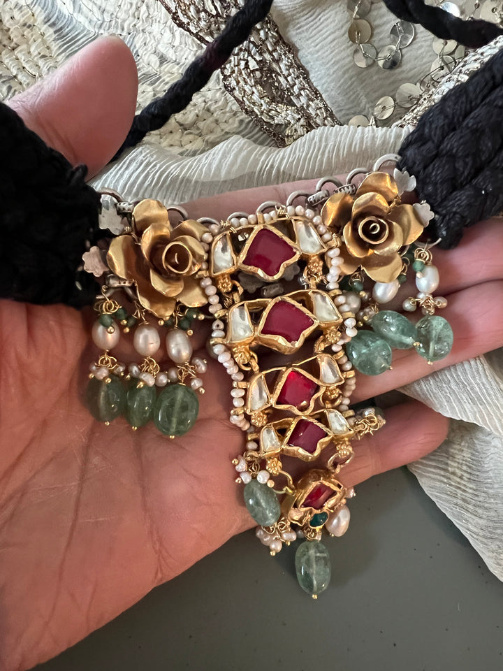 Choker Pendant Freshwater Pearls 925 Silver Necklace Set