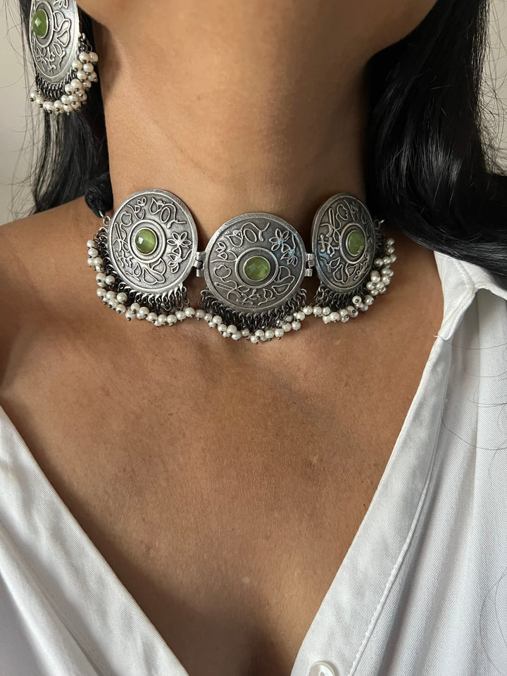 Mint Green Choker with Studs