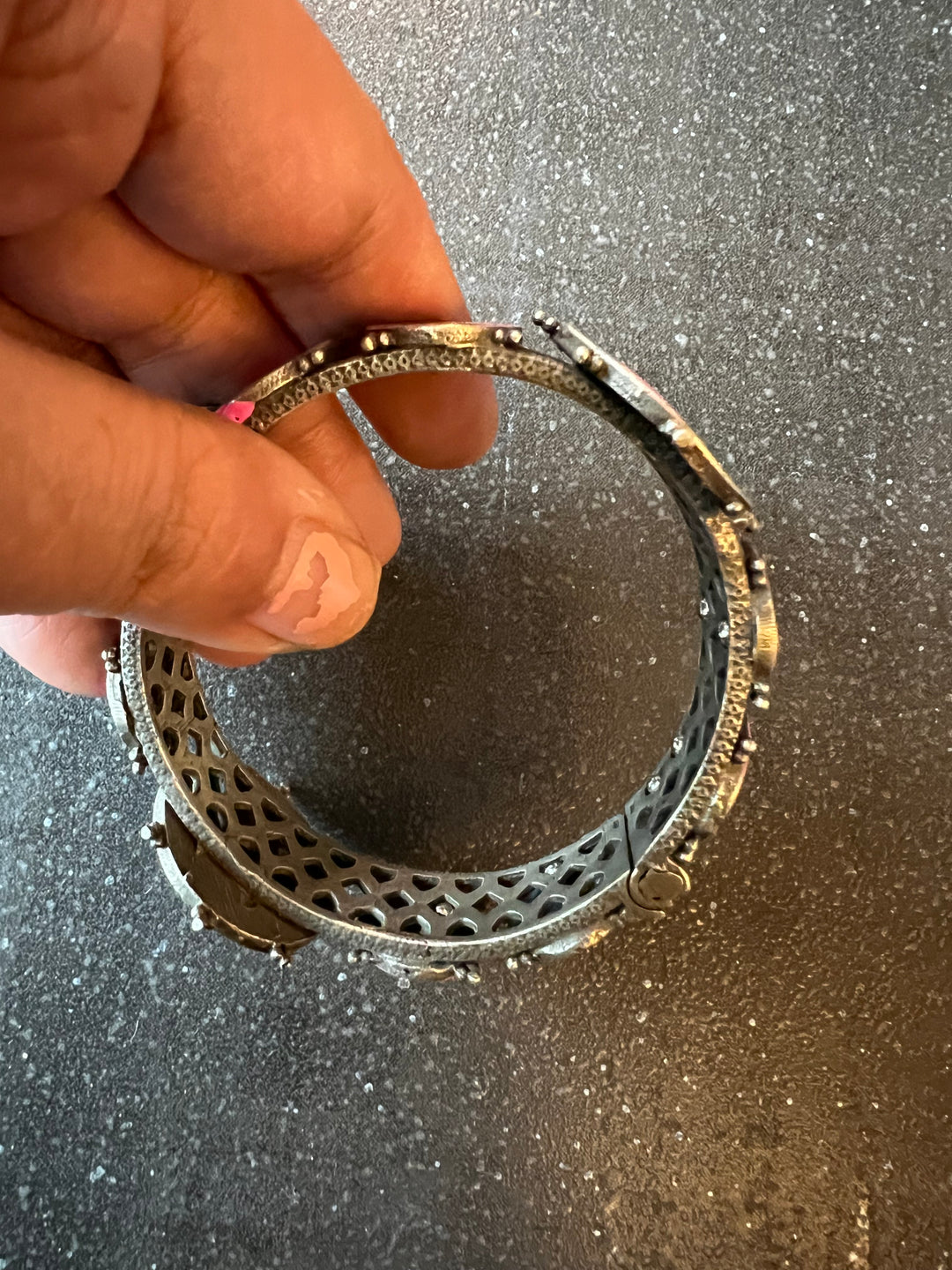 Antique Hand painted Bird Bangle