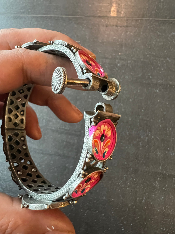 Antique Hand painted Bird Bangle