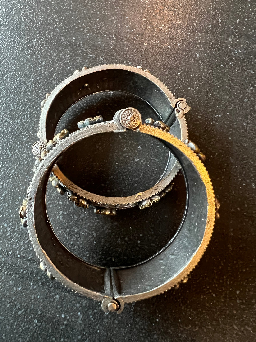 Elegant Brass Kadas Set - Exquisite Floral Design