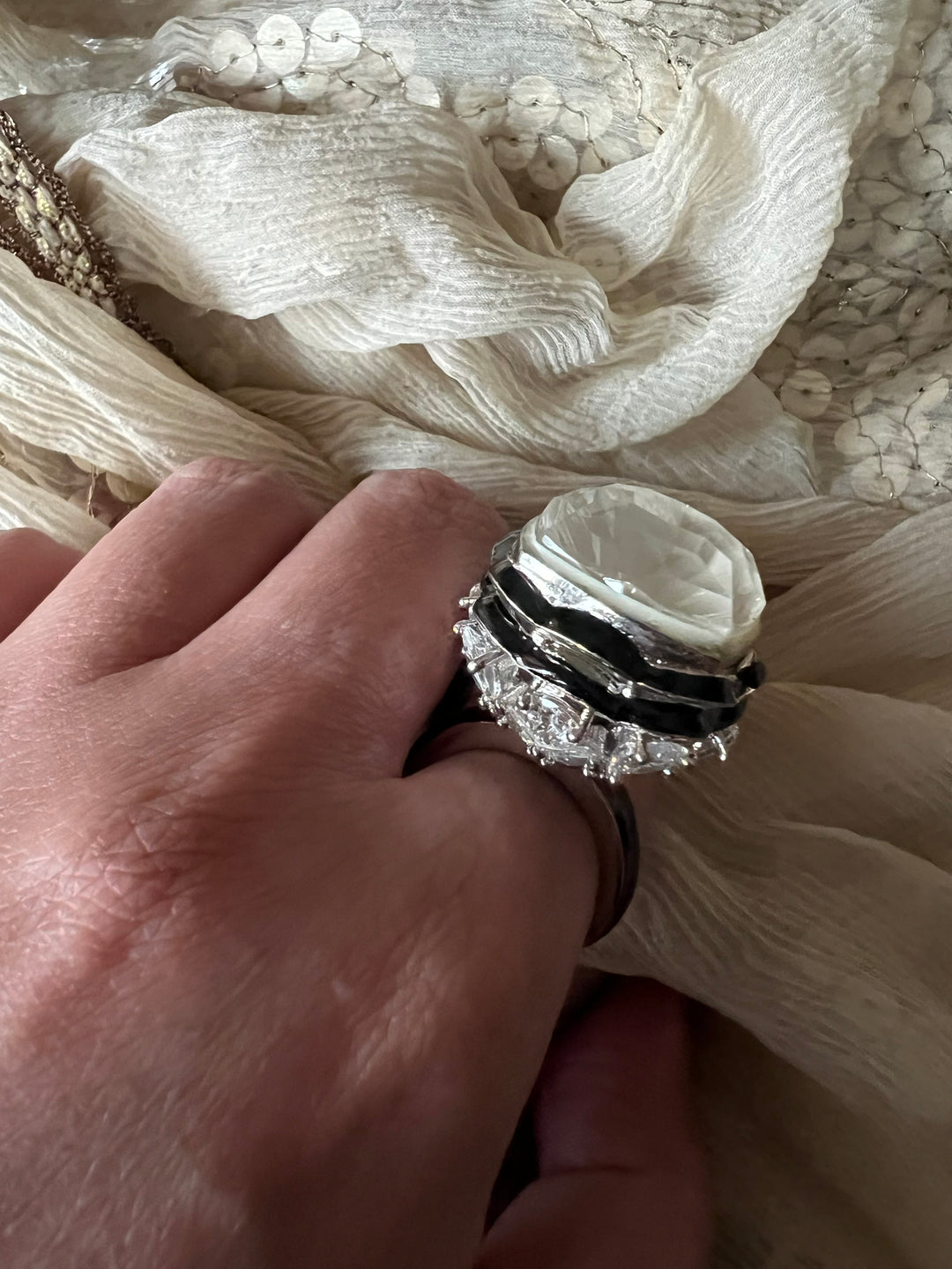 Austrian Crystal Brass Ring