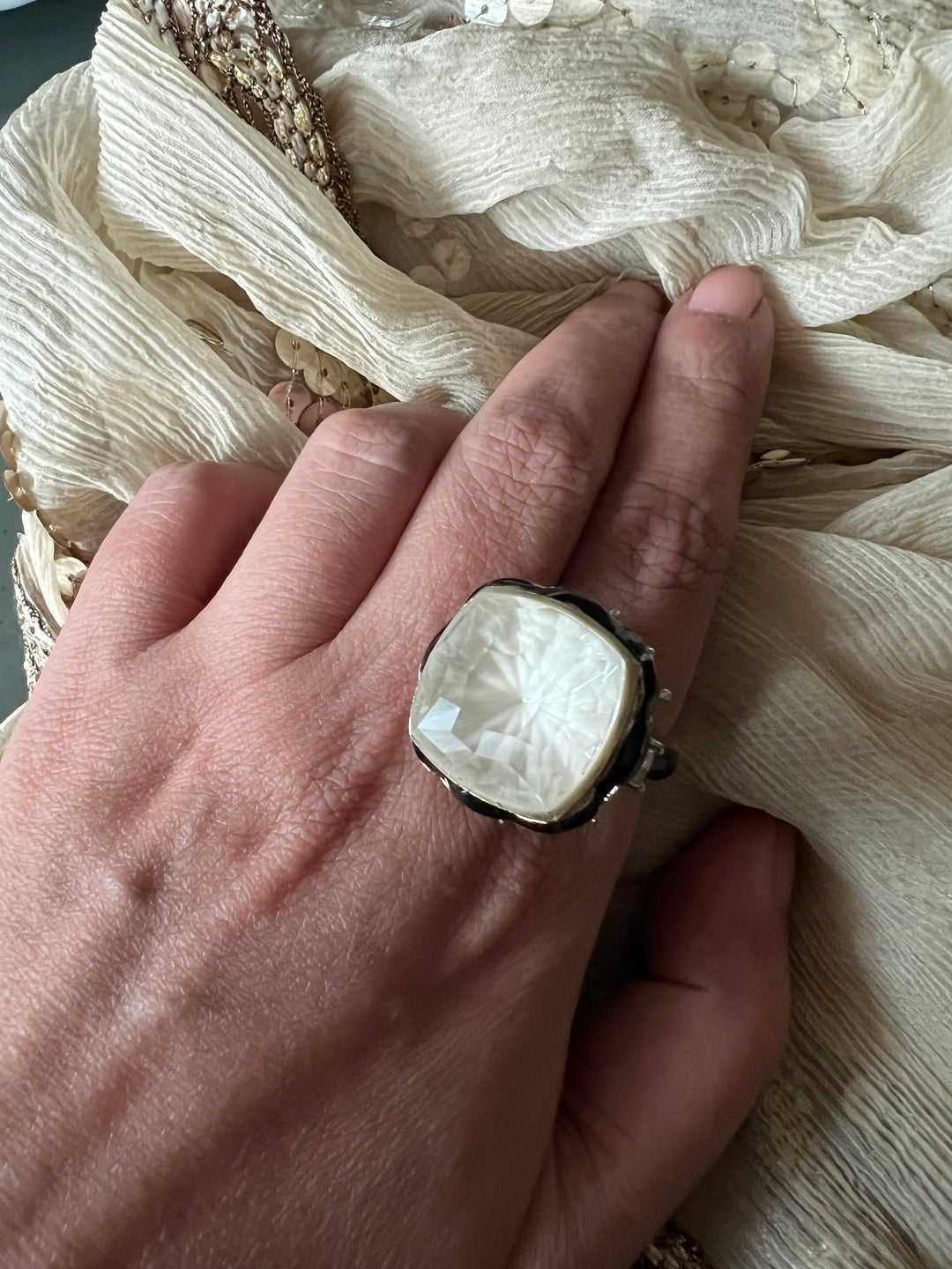 Austrian Crystal Brass Ring