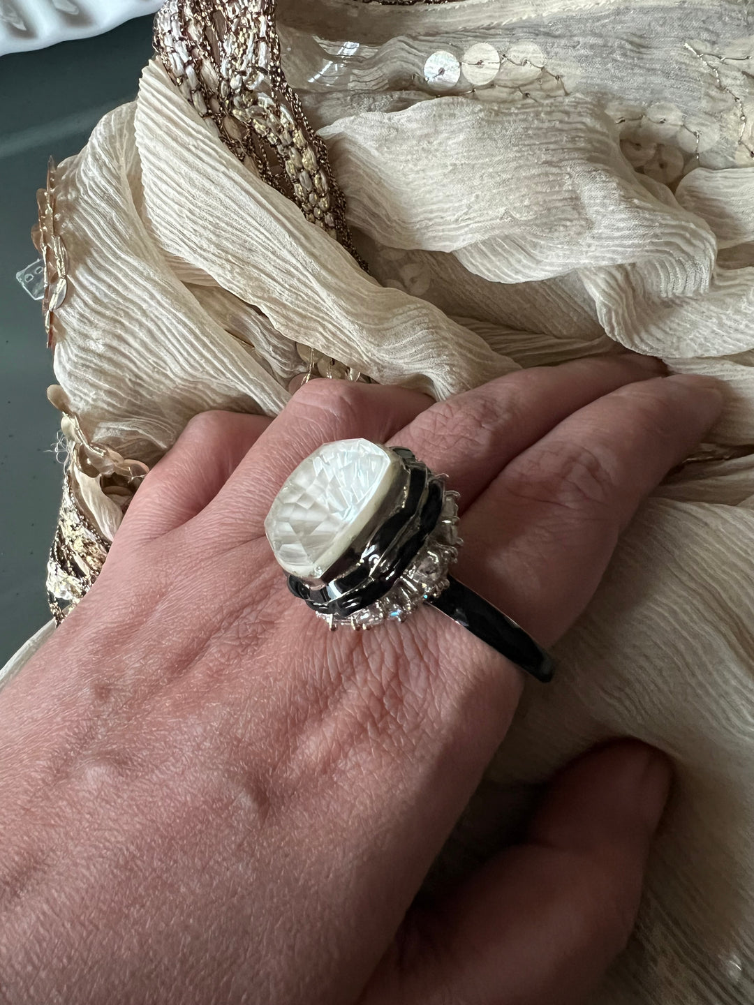 Austrian Crystal Brass Ring