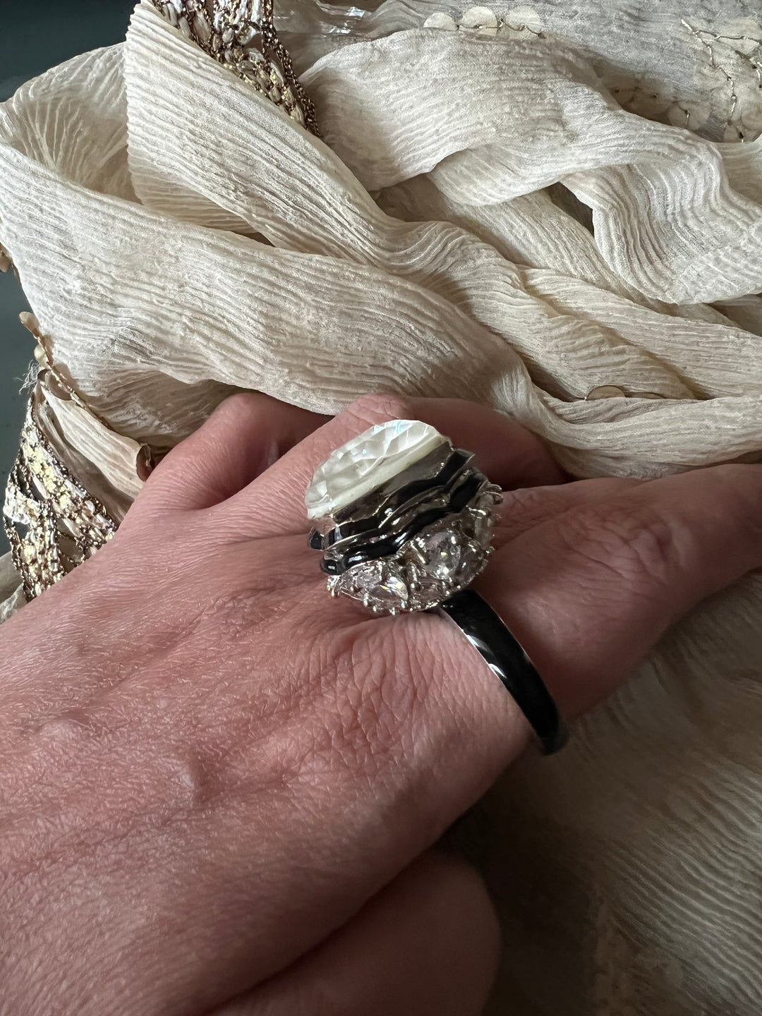 Austrian Crystal Brass Ring