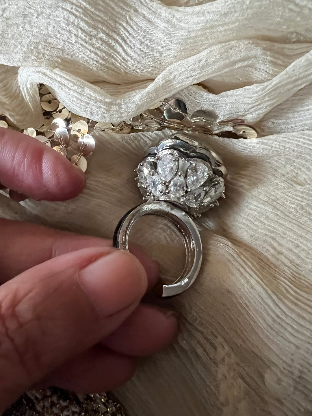 Austrian Crystal Brass Ring