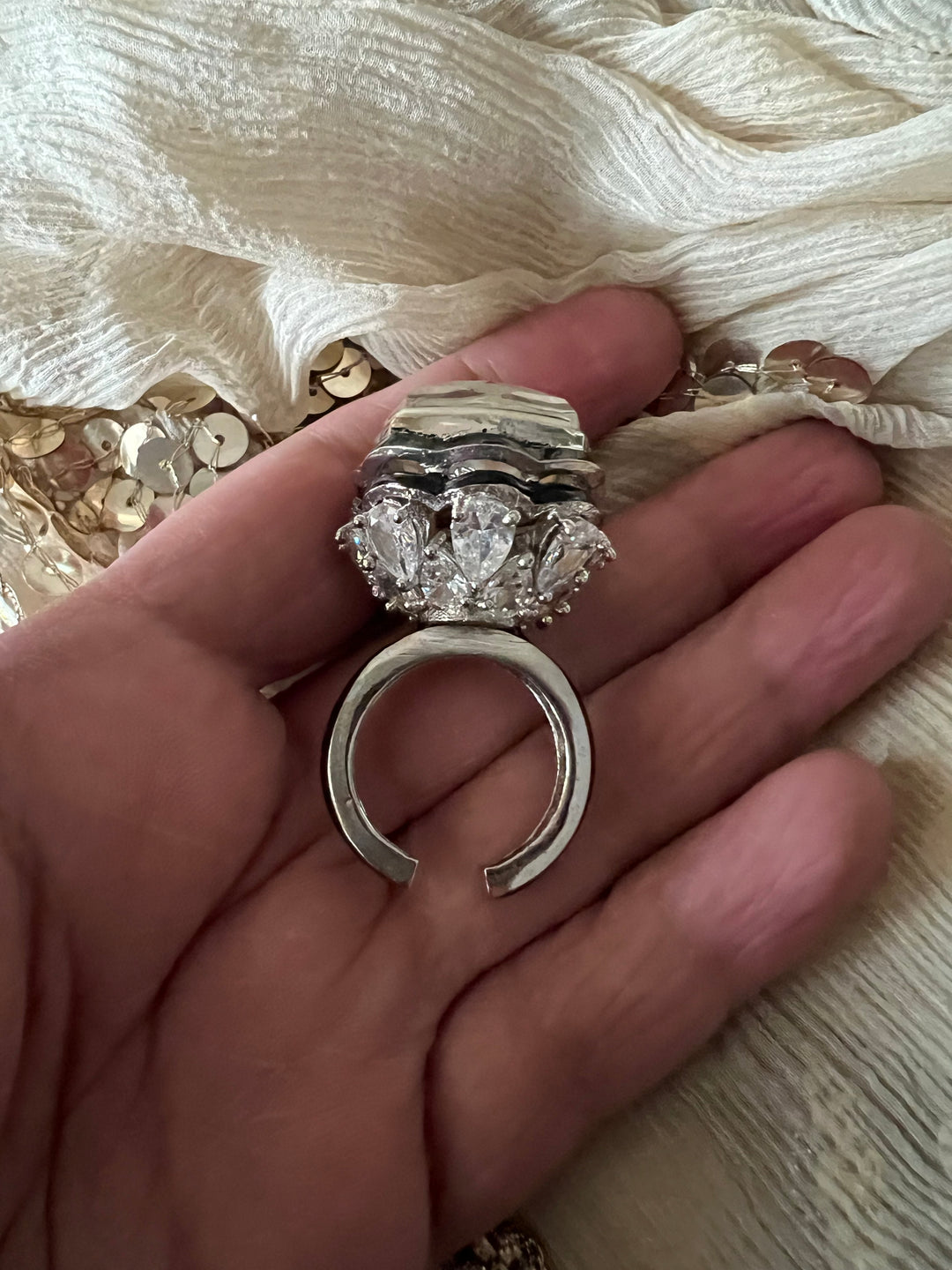 Austrian Crystal Brass Ring