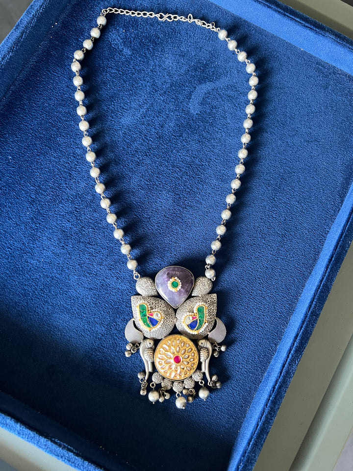 Exquisite Handcrafted Fusion Necklace - Premium Brass Elegance