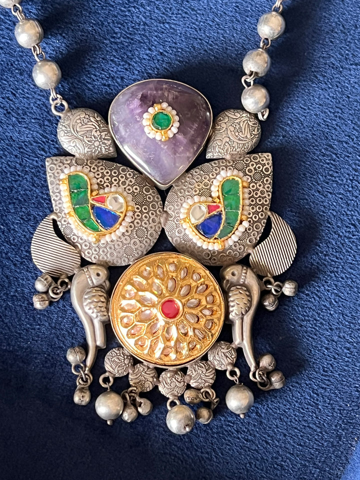 Exquisite Handcrafted Fusion Necklace - Premium Brass Elegance