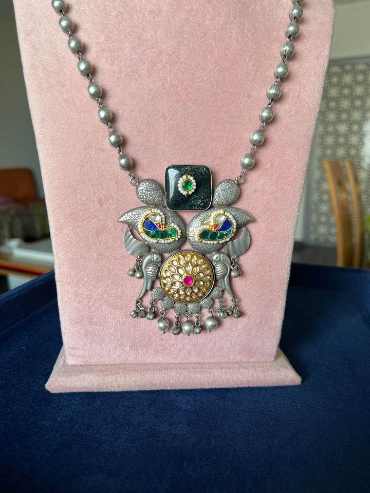 Exquisite Handcrafted Fusion Necklace - Premium Brass Elegance