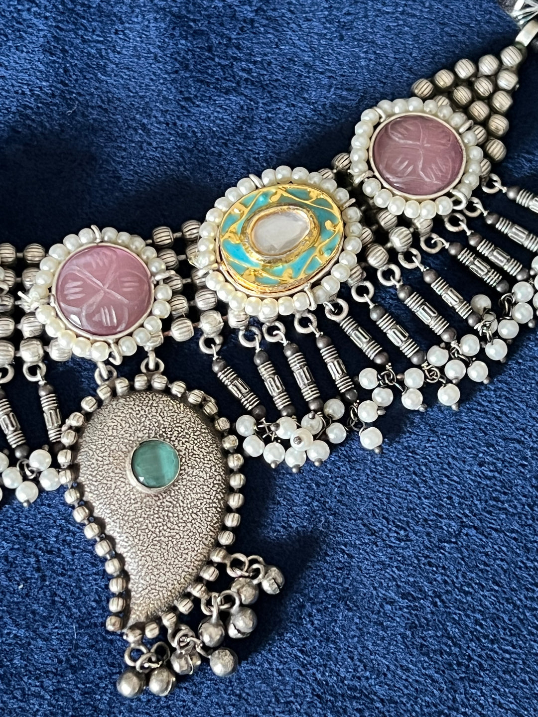 Artisan-Crafted Fusion Necklace Set - Brass Beauty