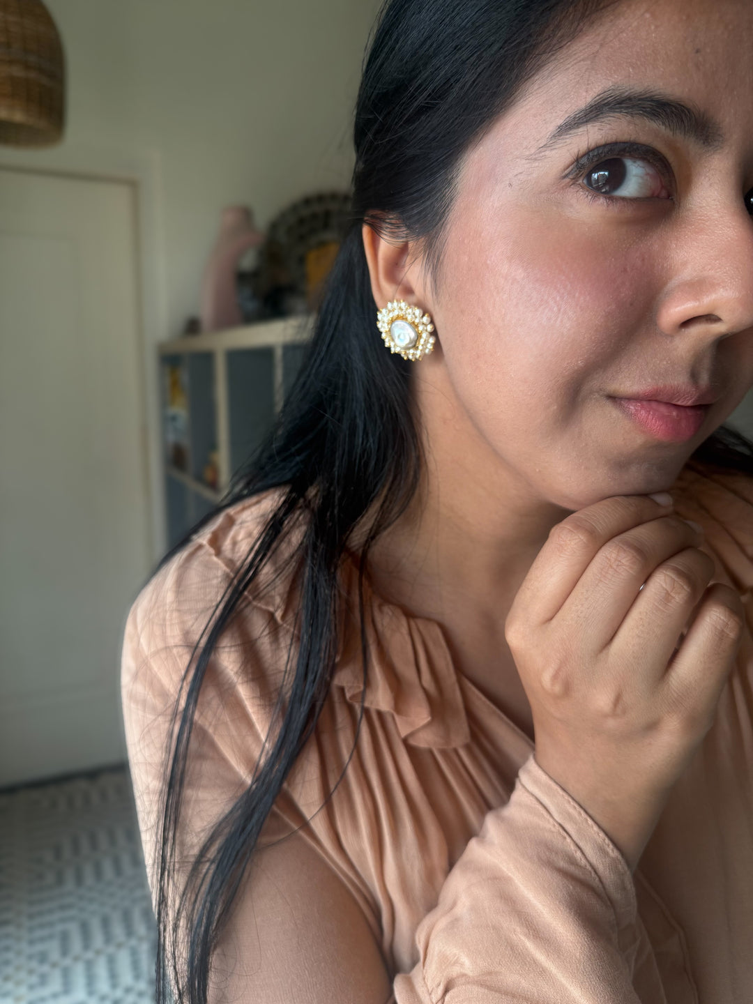 Classy Pearl Cluster Studs