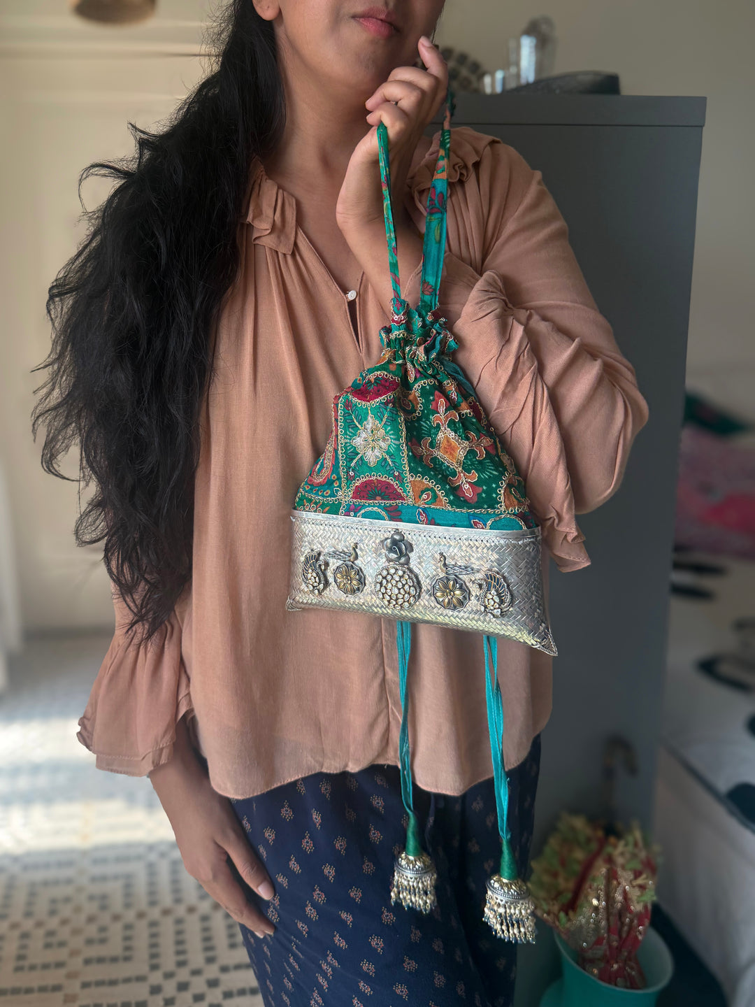 One of a Kind 925 Silver Purse Bag | SHIVKA
