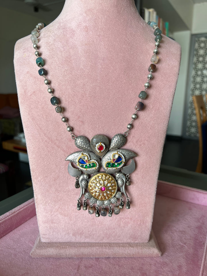 Exquisite Handcrafted Fusion Necklace - Premium Brass Elegance