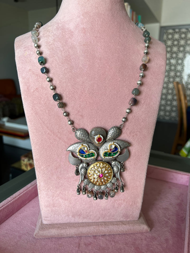 Exquisite Handcrafted Fusion Necklace - Premium Brass Elegance