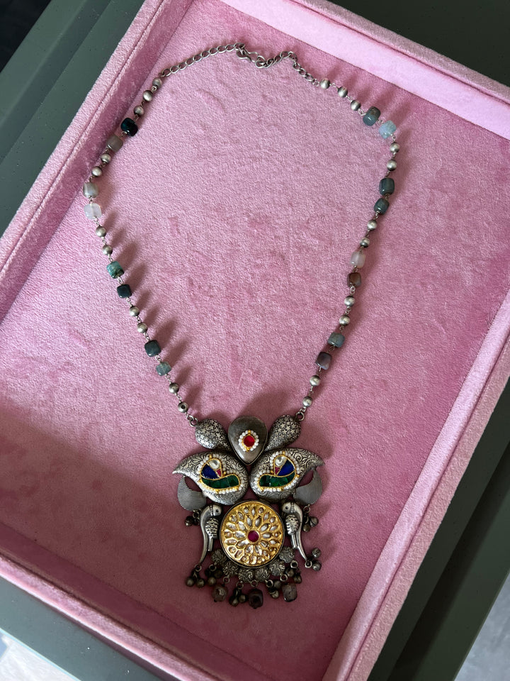 Exquisite Handcrafted Fusion Necklace - Premium Brass Elegance