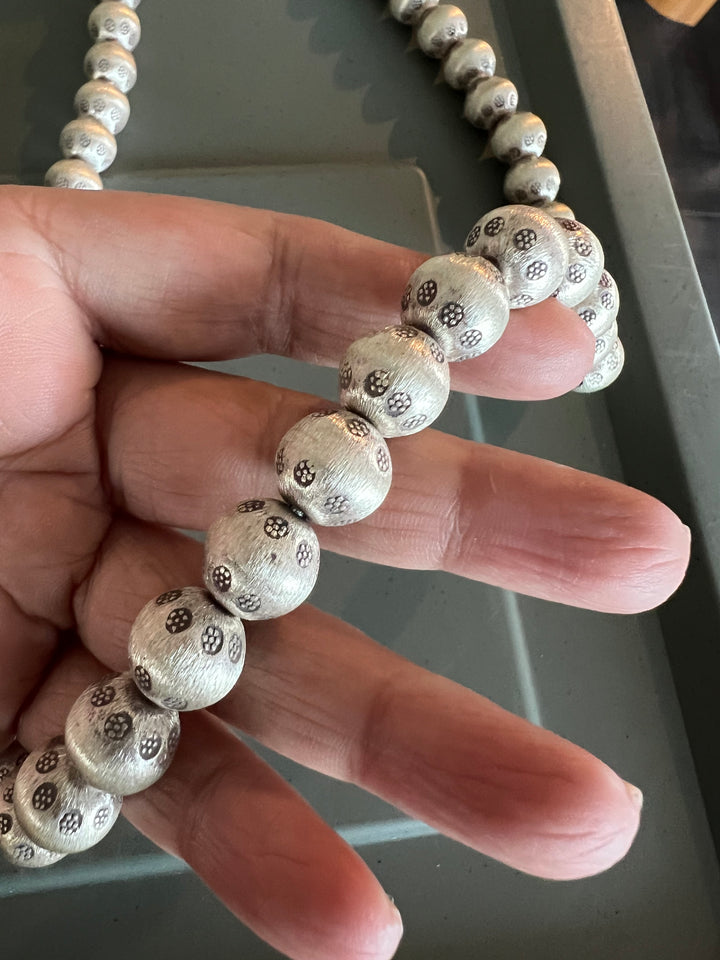 Statement Pure Silver Necklace with Natural Coral Stone