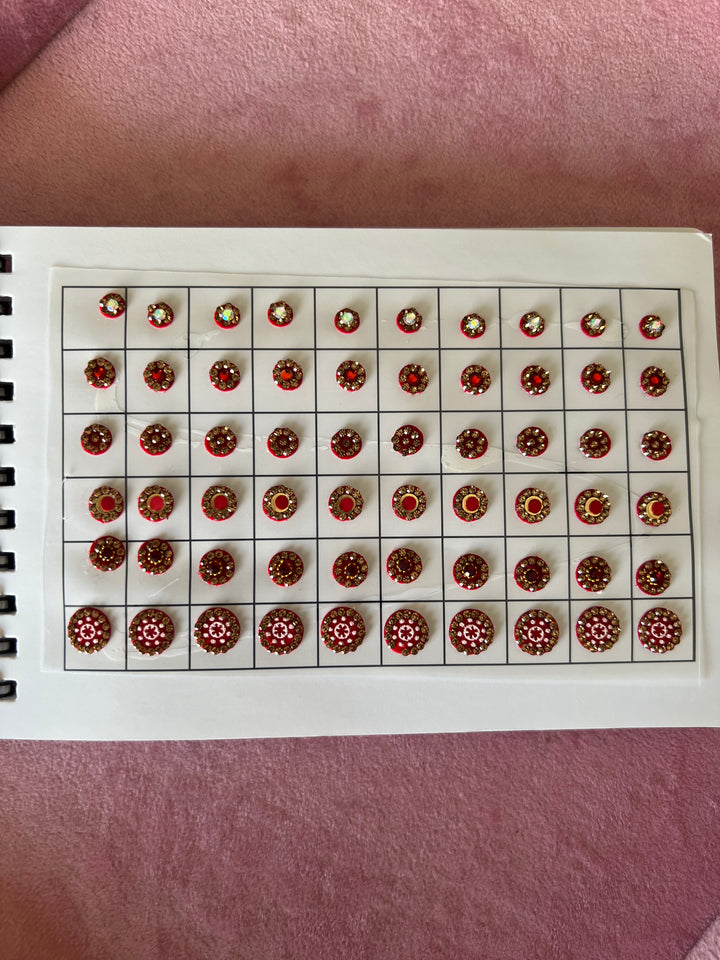 Versatile Designer Bindis - Set of 10 Strips, 10 Captivating Colors