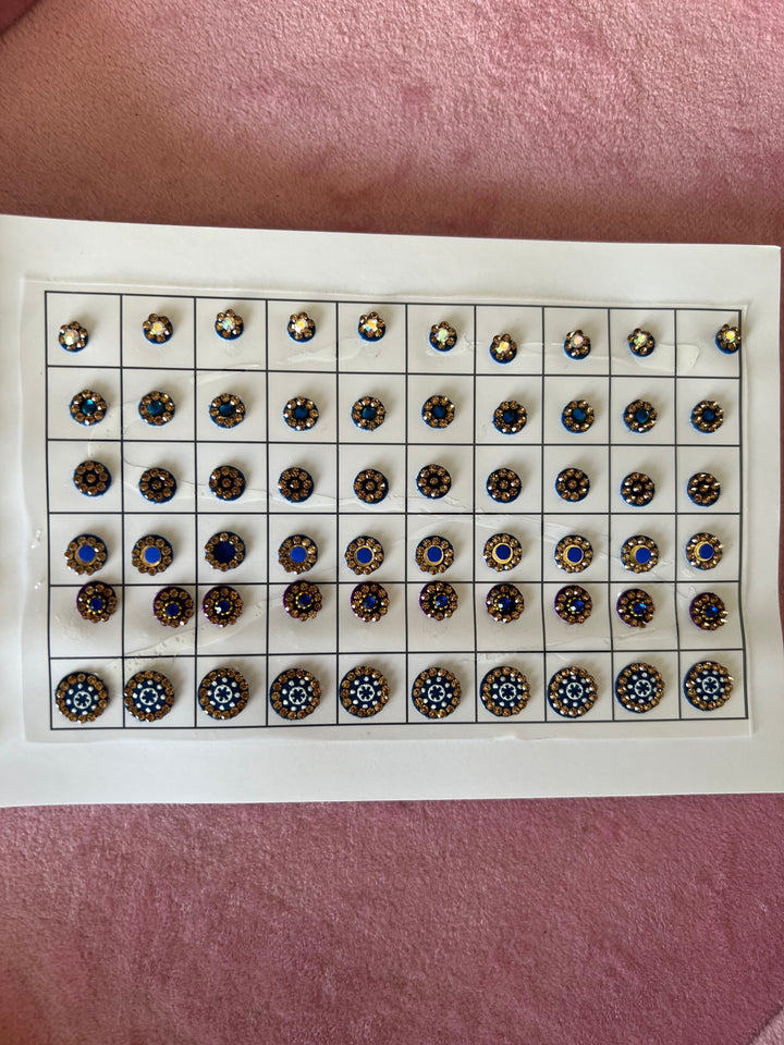 Versatile Designer Bindis - Set of 10 Strips, 10 Captivating Colors