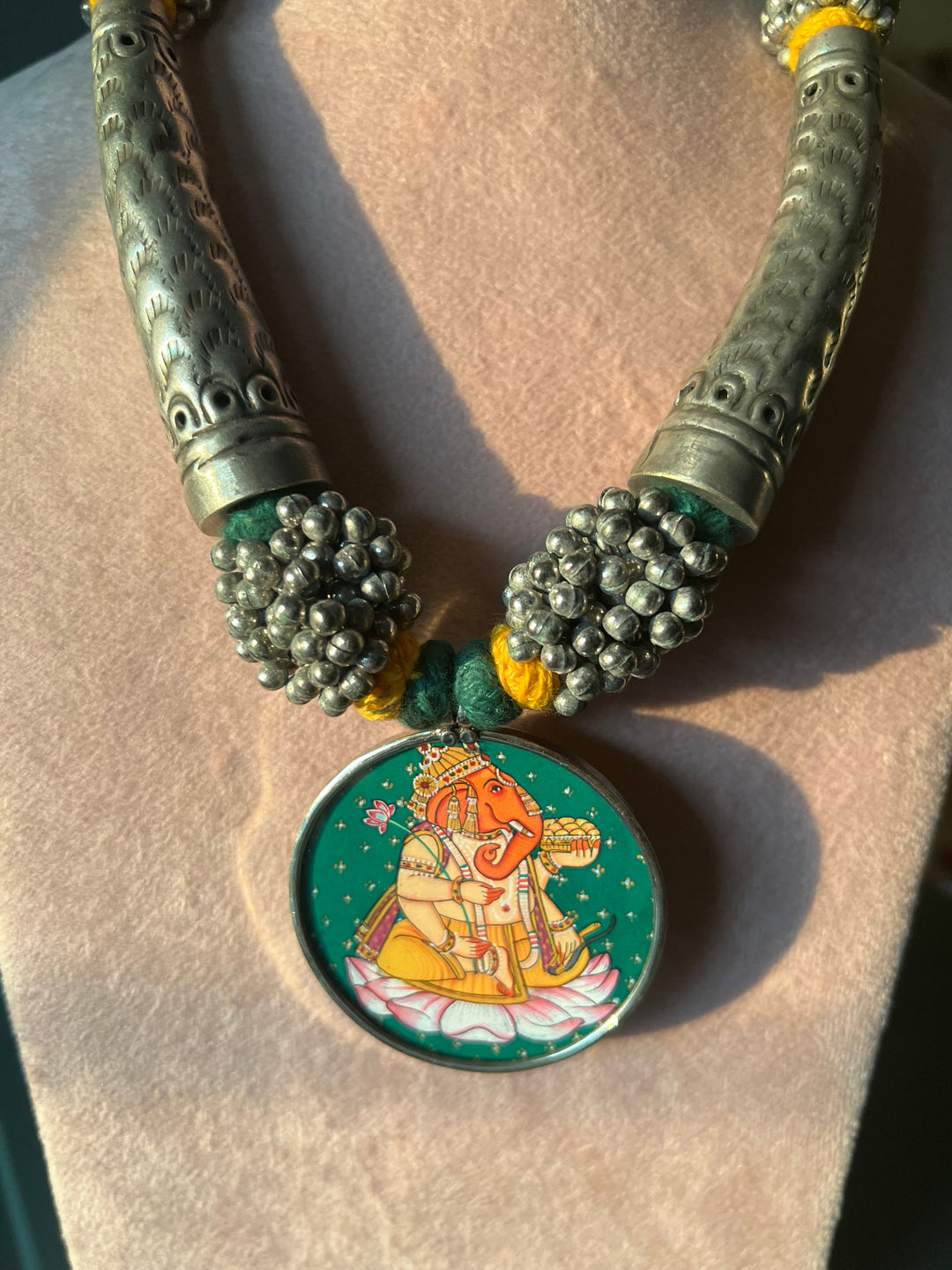 Antique Hand Painted Pendant Hasli Necklace - Premium Quality Craftsmanship
