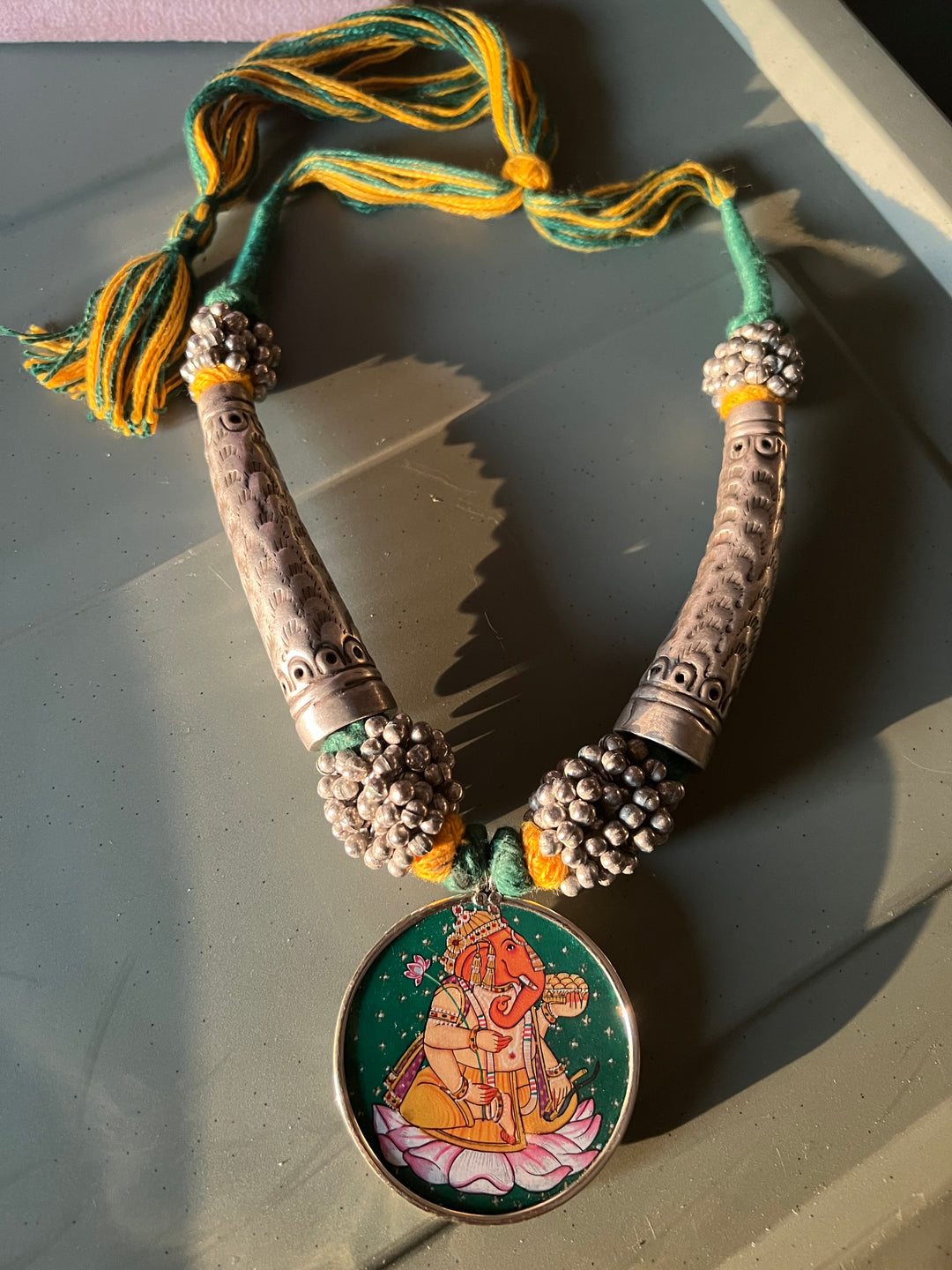 Antique Hand Painted Pendant Hasli Necklace - Premium Quality Craftsmanship