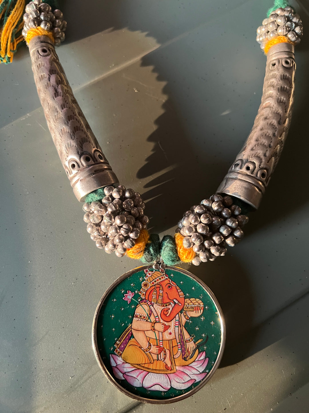 Antique Hand Painted Pendant Hasli Necklace - Premium Quality Craftsmanship