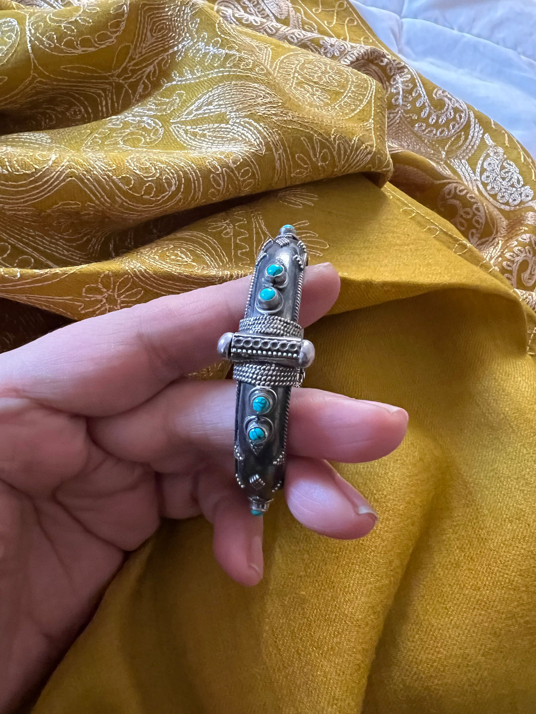 Firoza Pure 925 Silver Bangle