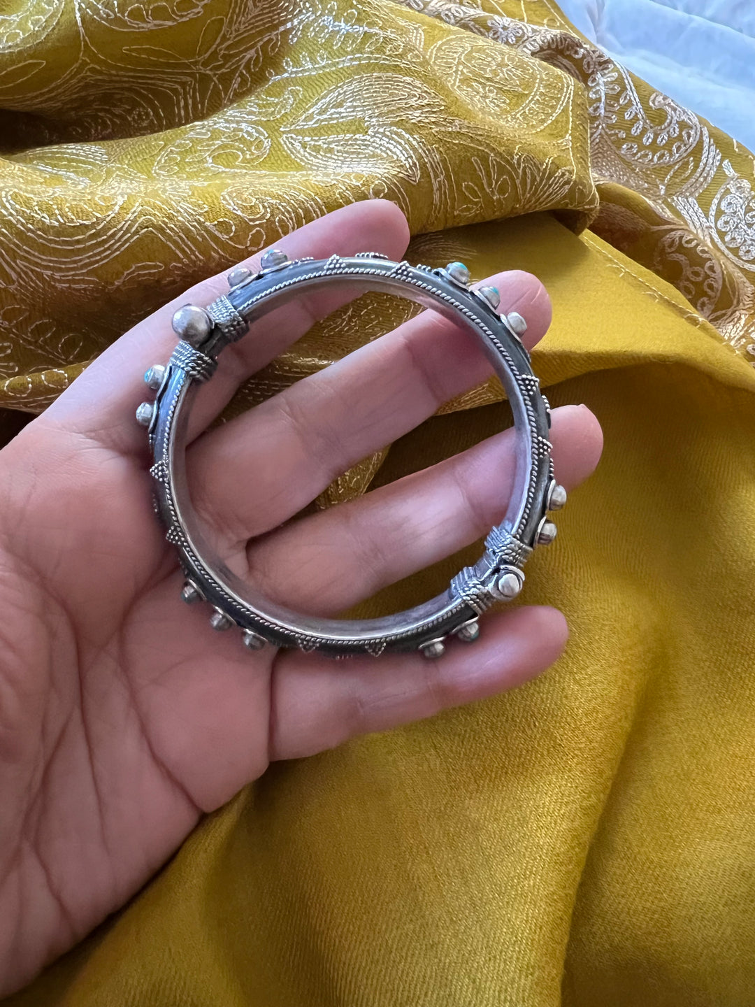 Firoza Pure 925 Silver Bangle
