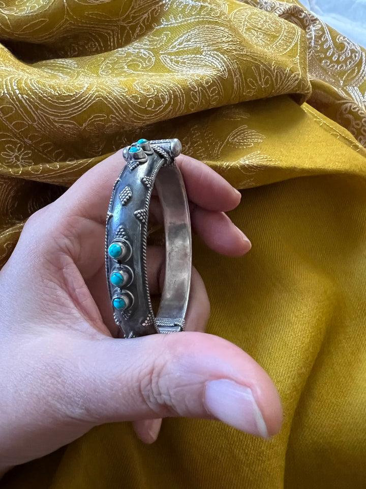 Firoza Pure 925 Silver Bangle