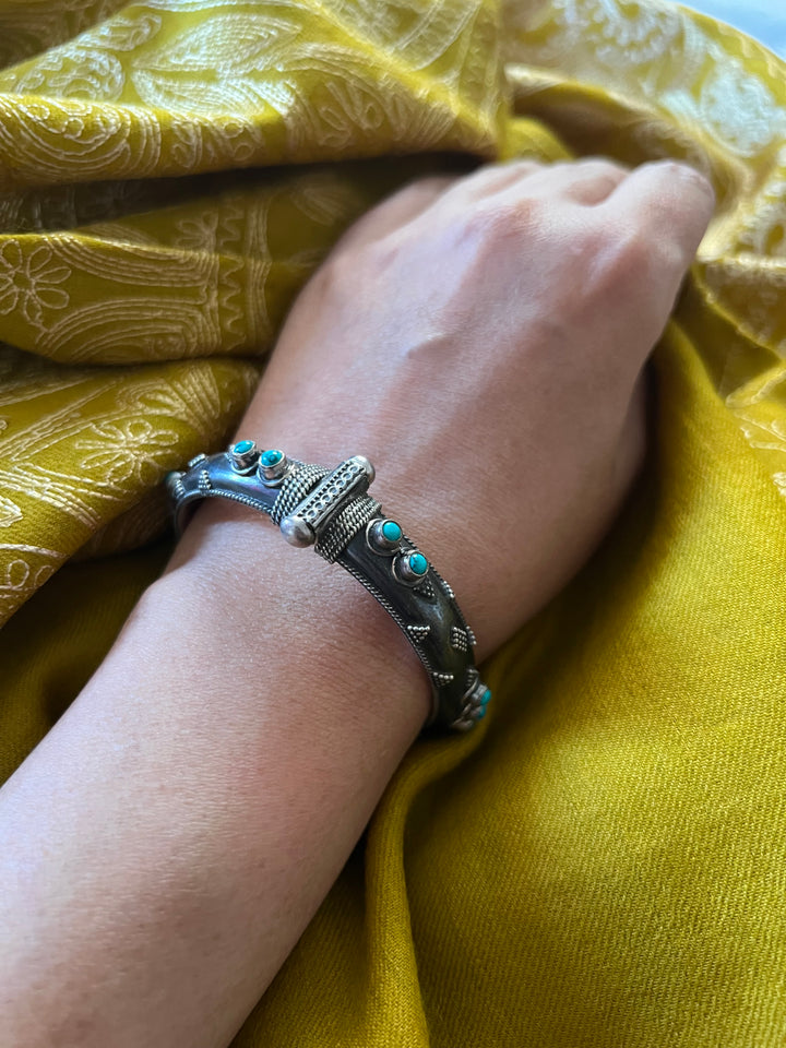 Firoza Pure 925 Silver Bangle