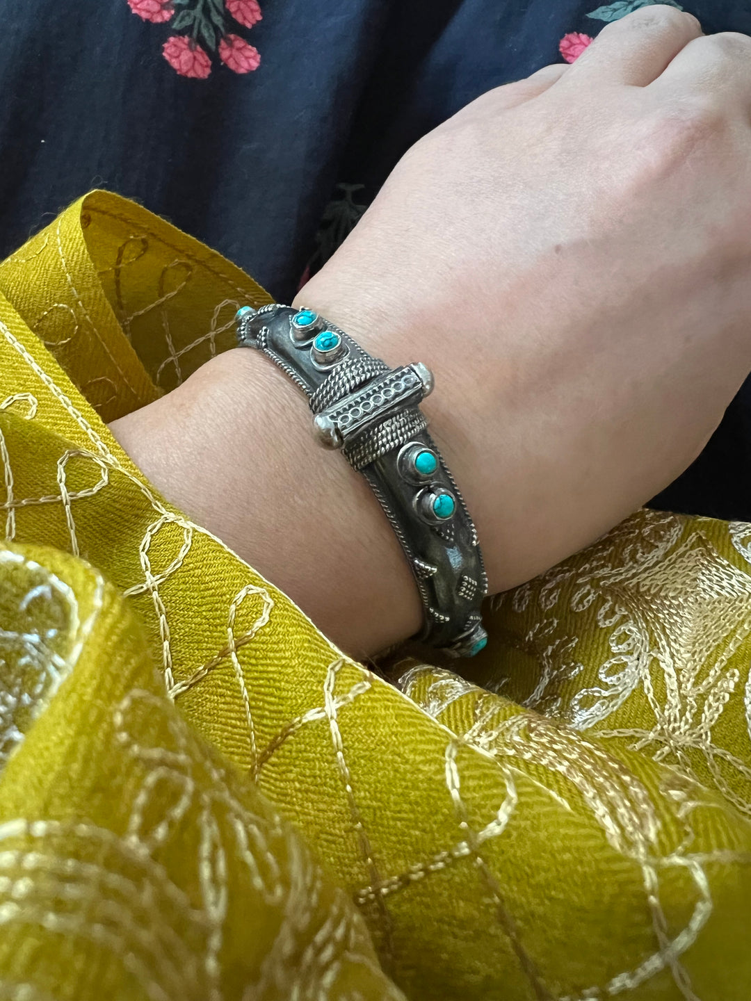 Firoza Pure 925 Silver Bangle