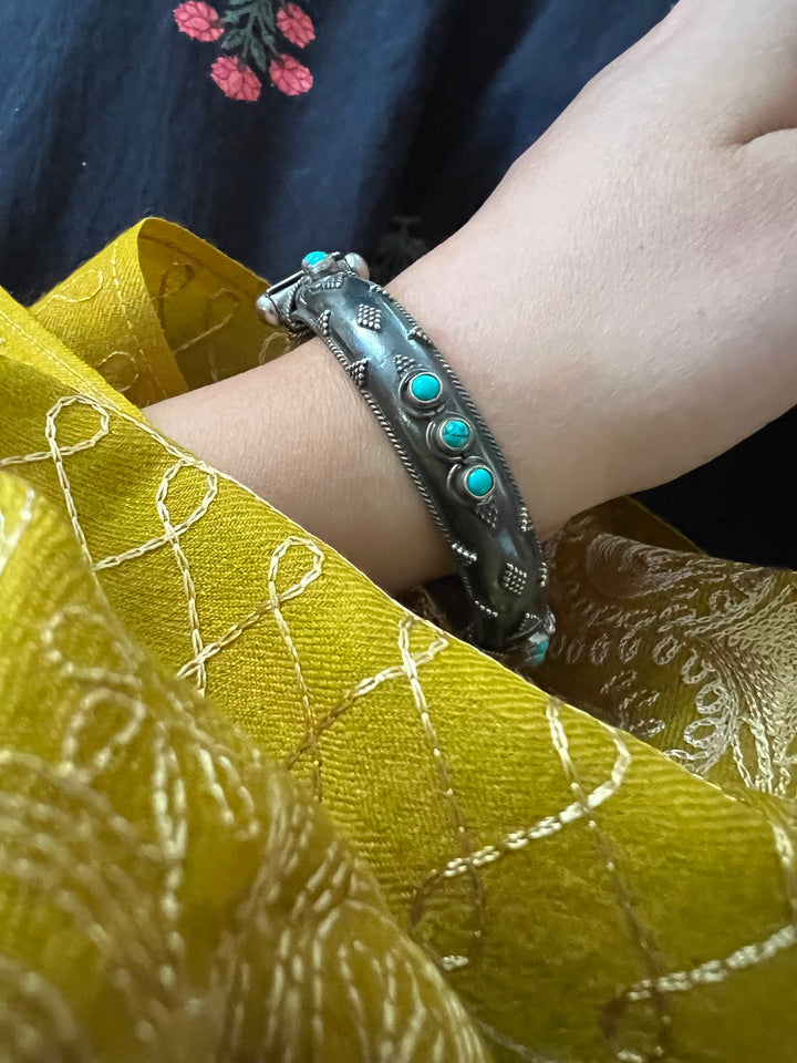 Firoza Pure 925 Silver Bangle