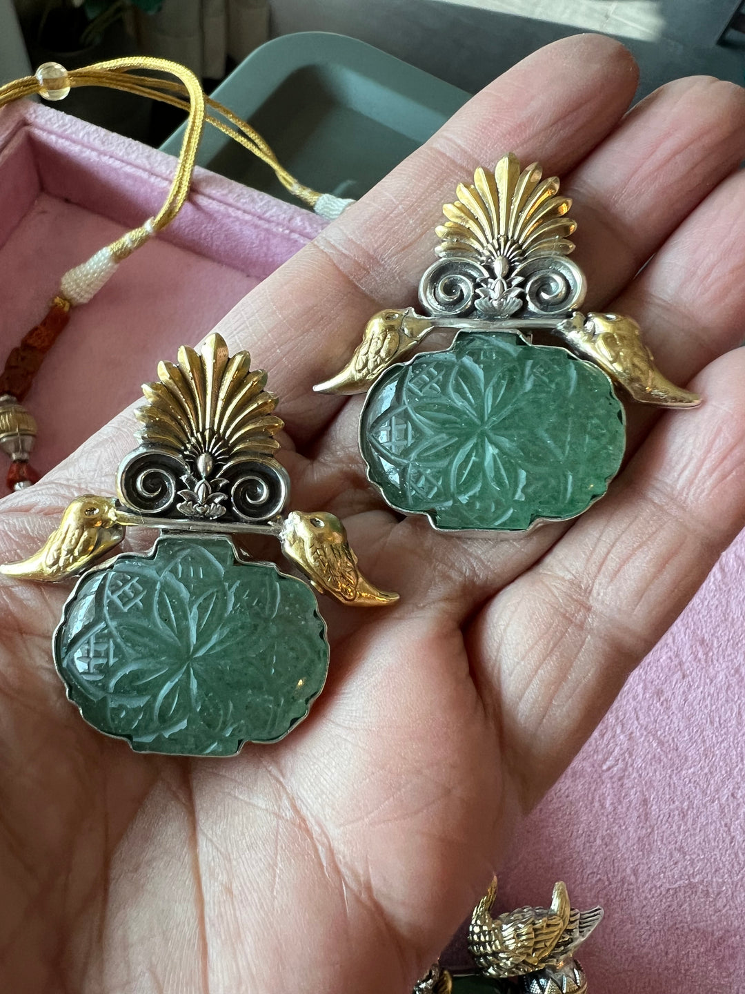 Divine 925 Silver Fusion Jewelry Set with Ganesh Figure