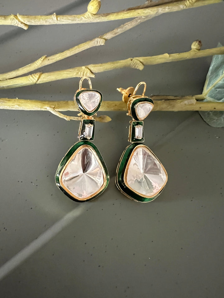 Stylish Kundan Enamelled Earrings - Premium Quality, Exquisite Craftsmanship