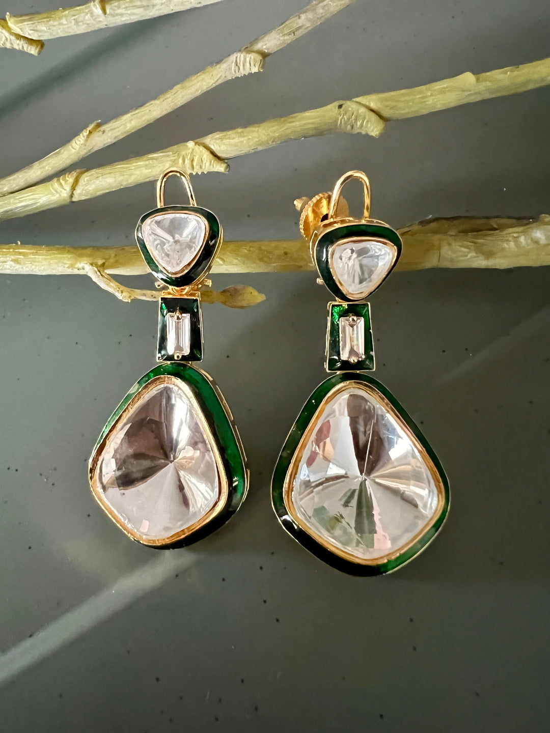 Stylish Kundan Enamelled Earrings - Premium Quality, Exquisite Craftsmanship