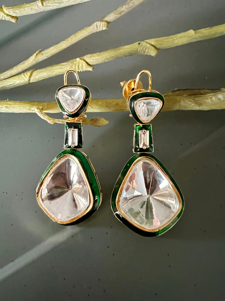 Stylish Kundan Enamelled Earrings - Premium Quality, Exquisite Craftsmanship