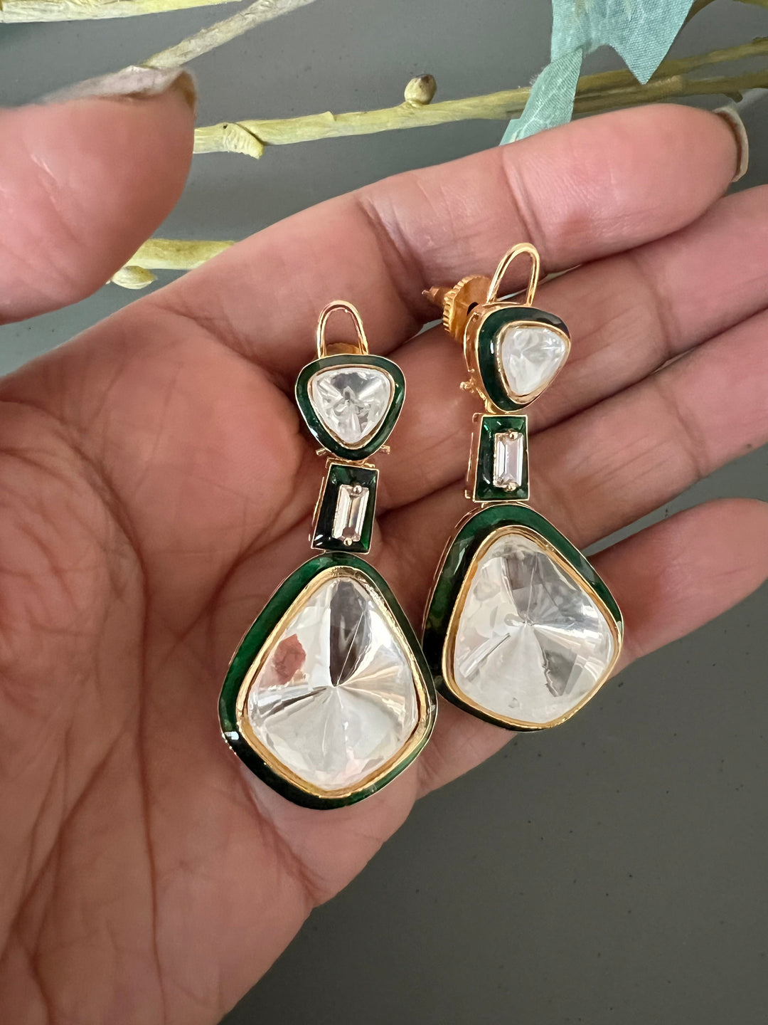 Stylish Kundan Enamelled Earrings - Premium Quality, Exquisite Craftsmanship