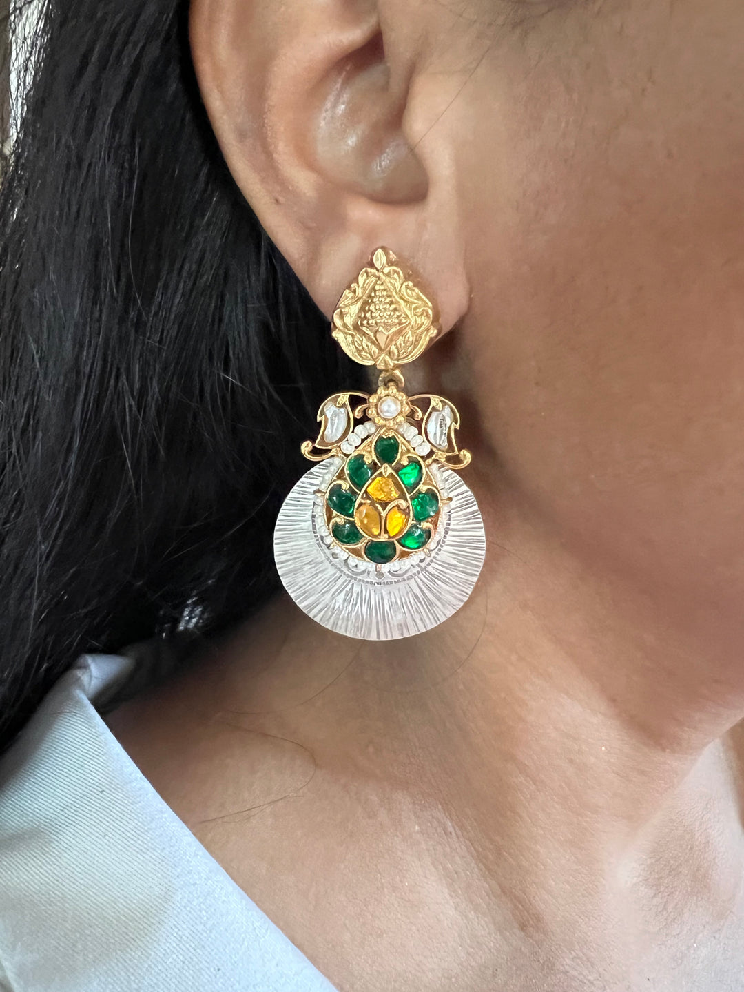 Statement 925 Silver Earrings with Egyptian Style - Handmade