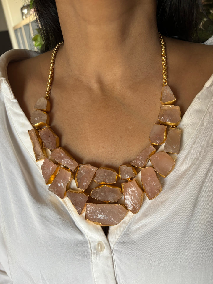 Exquisite Natural Rose Quartz Necklace - Premium Quality Craftsmanship