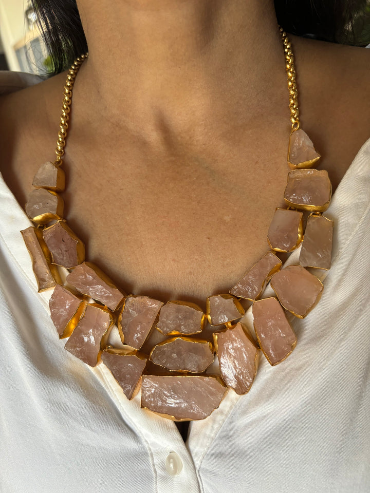 Exquisite Natural Rose Quartz Necklace - Premium Quality Craftsmanship