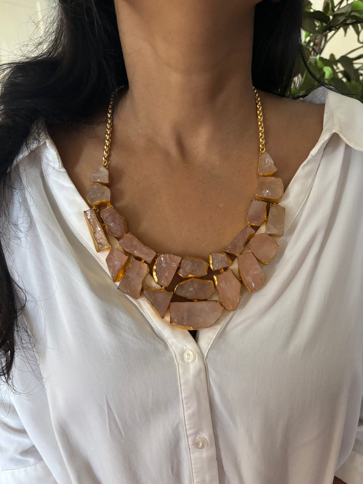 Exquisite Natural Rose Quartz Necklace - Premium Quality Craftsmanship