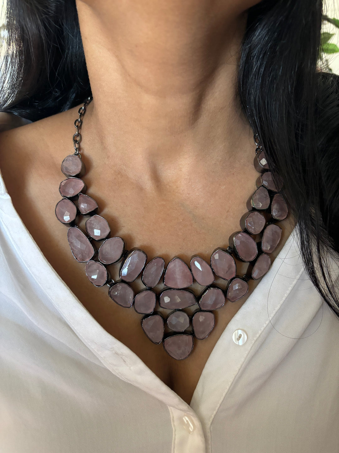 Exquisite Natural Rose Quartz Necklace - Premium Quality Craftsmanship