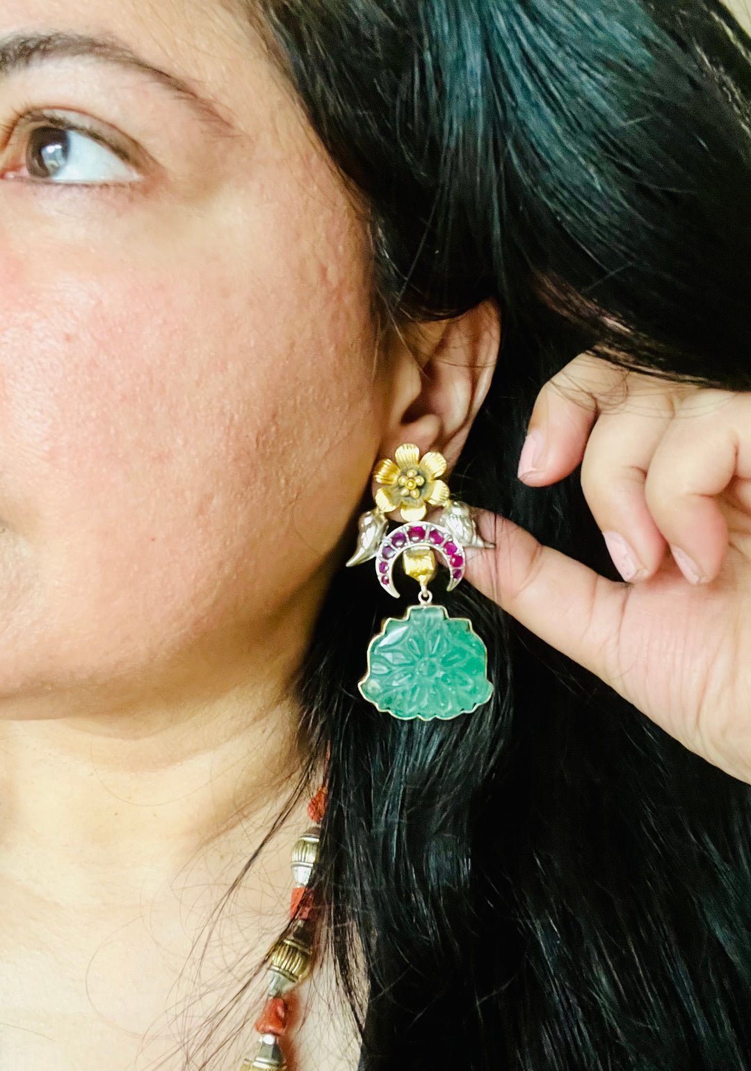 Divine 925 Silver Fusion Jewelry Set with Ganesh Figure