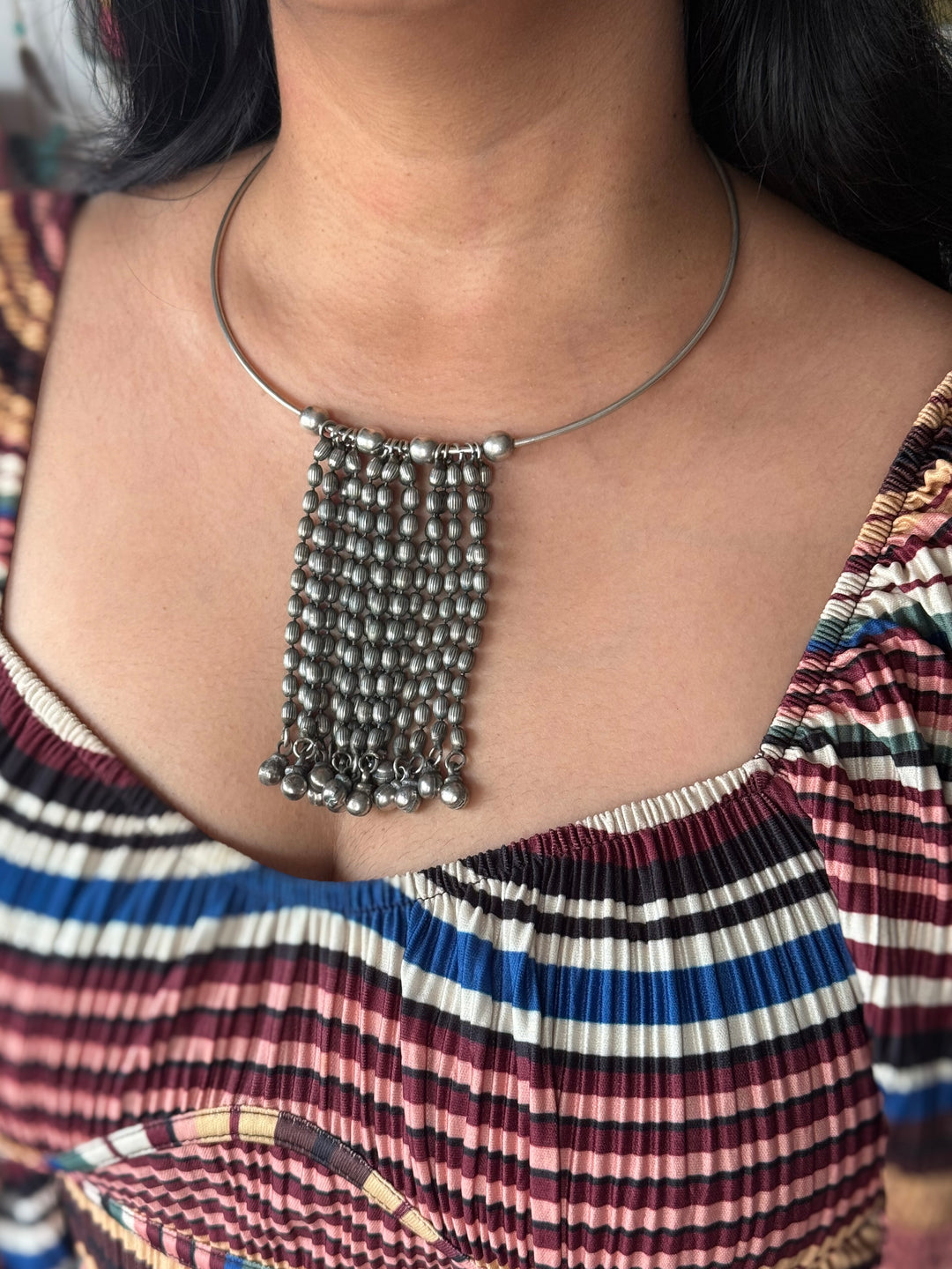Antique Polish Tribal Ghungroo Necklace - Brass Copper Jewelry