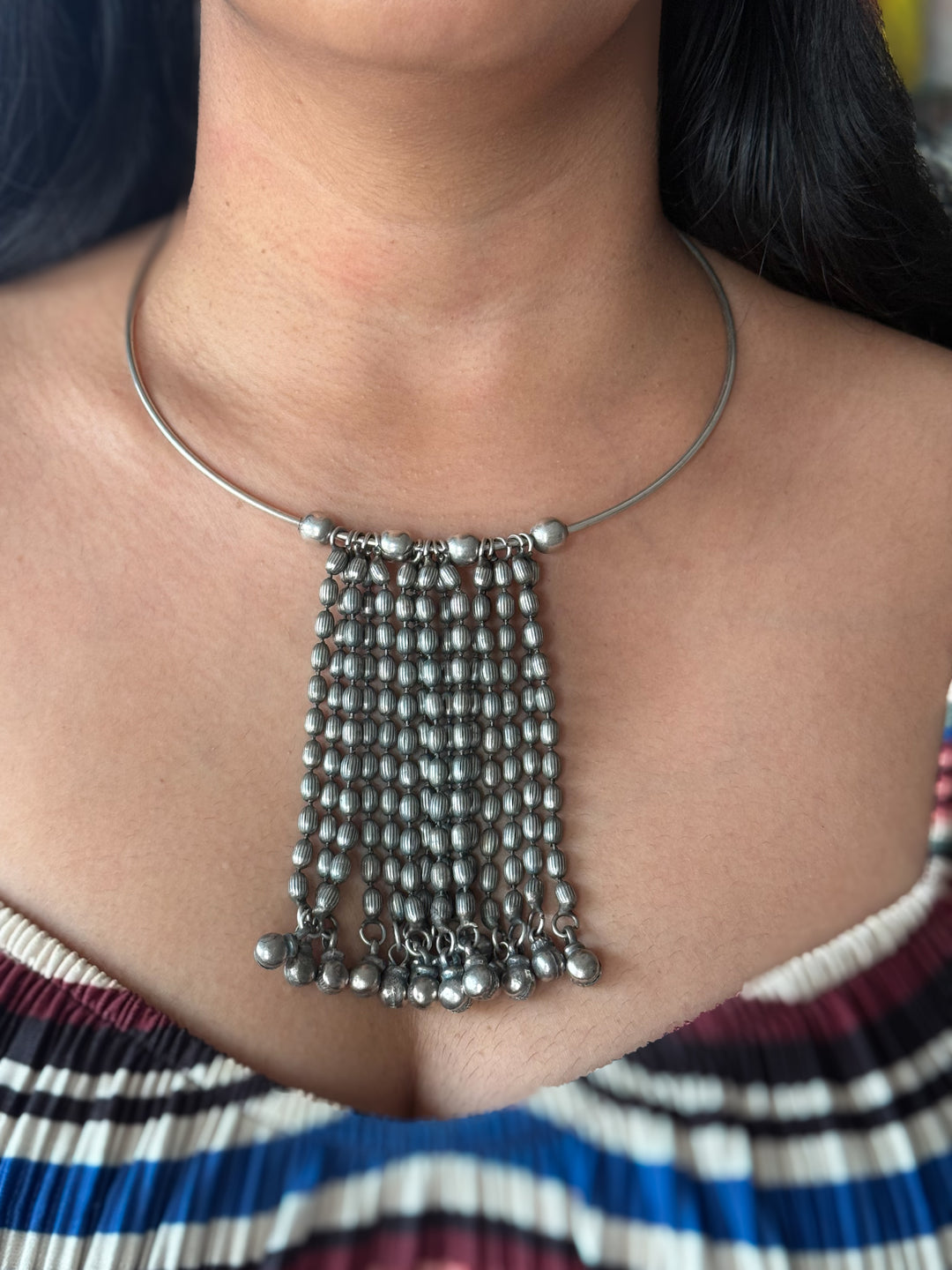 Antique Polish Tribal Ghungroo Necklace - Brass Copper Jewelry