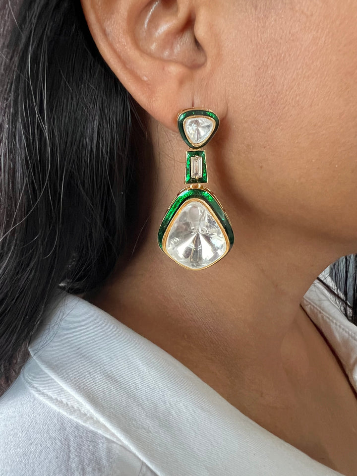 Stylish Kundan Enamelled Earrings - Premium Quality, Exquisite Craftsmanship