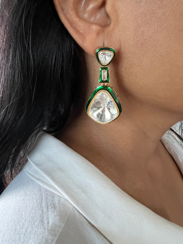 Stylish Kundan Enamelled Earrings - Premium Quality, Exquisite Craftsmanship