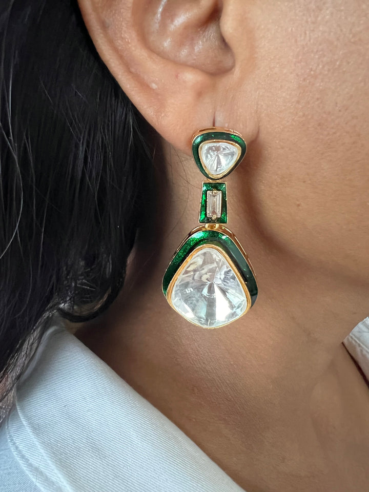 Stylish Kundan Enamelled Earrings - Premium Quality, Exquisite Craftsmanship