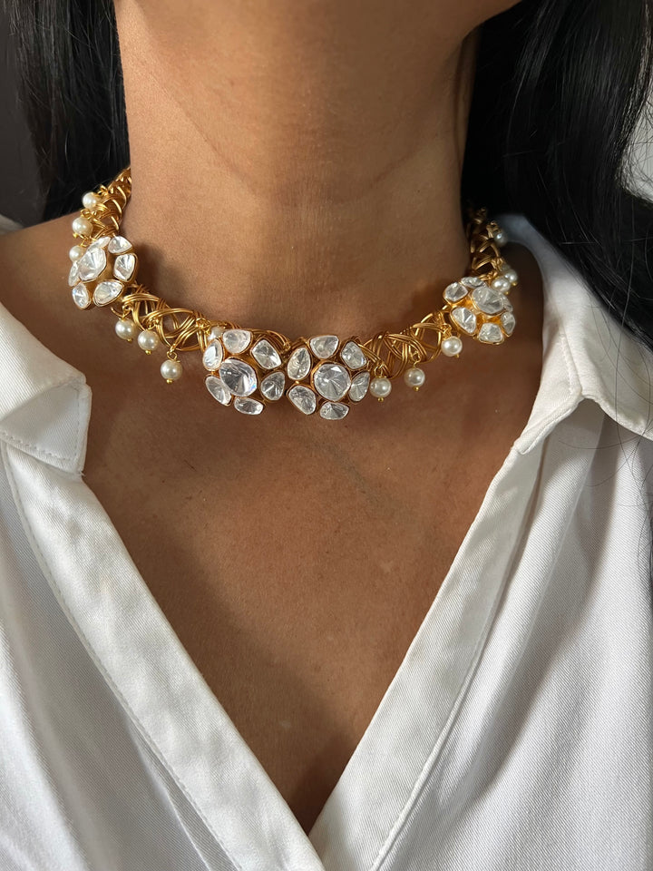 Designer Kundan Hasli Necklace Set - Unmatched Quality and Style