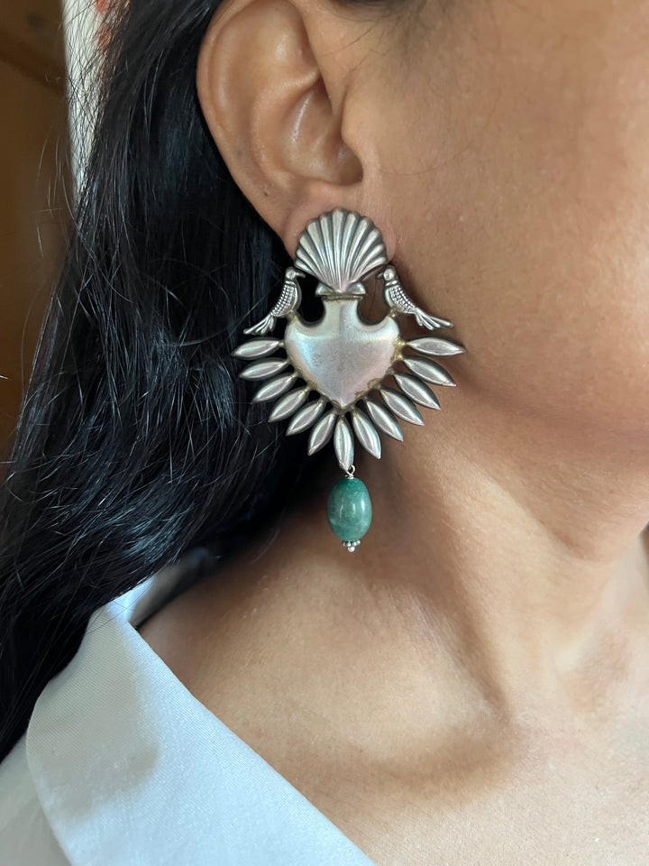 Statement Earrings with Abalone Drops – Perfect for Afternoon Lunches